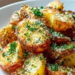 Air Fryer Baked Garlic Parmesan Potatoes
