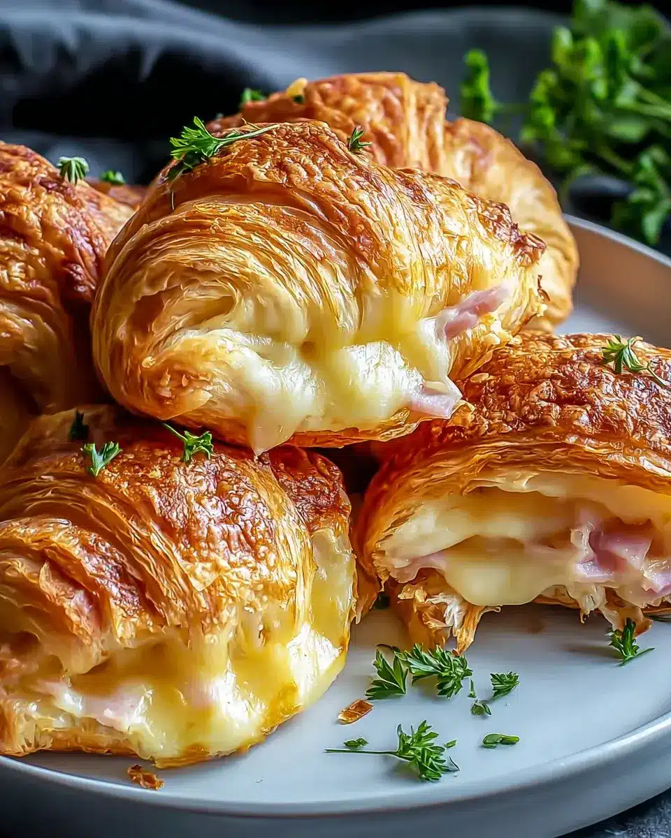 Air Fryer Rinder Schinken Käse Croissants
