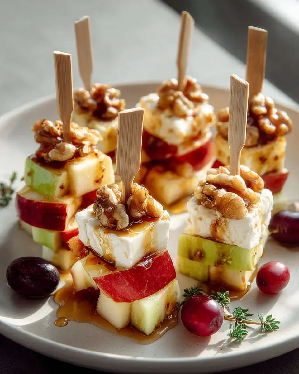 Apfel Camembert Spieße