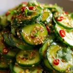 Asiatischer Gurkensalat Mit Chili Sesam