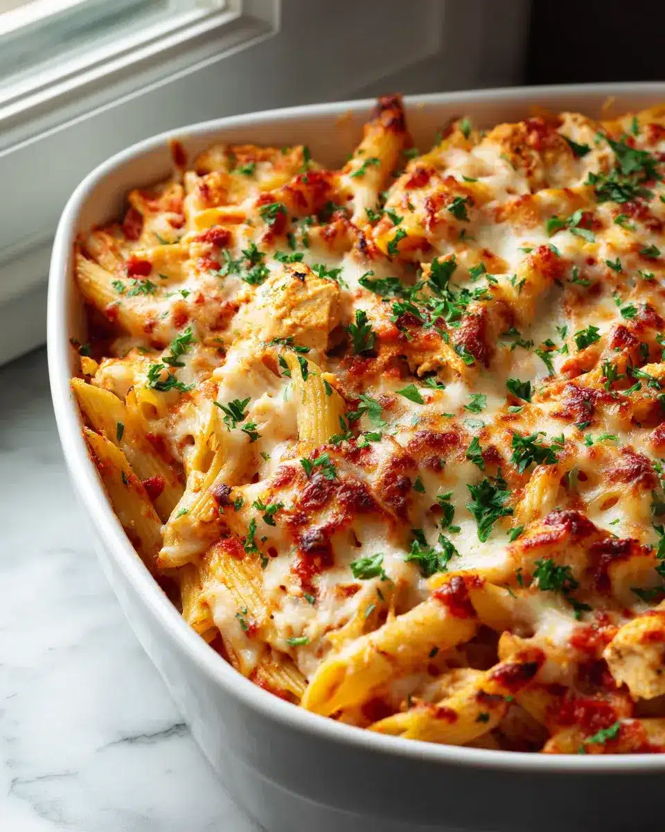 Baked Three Cheese Chicken Penne