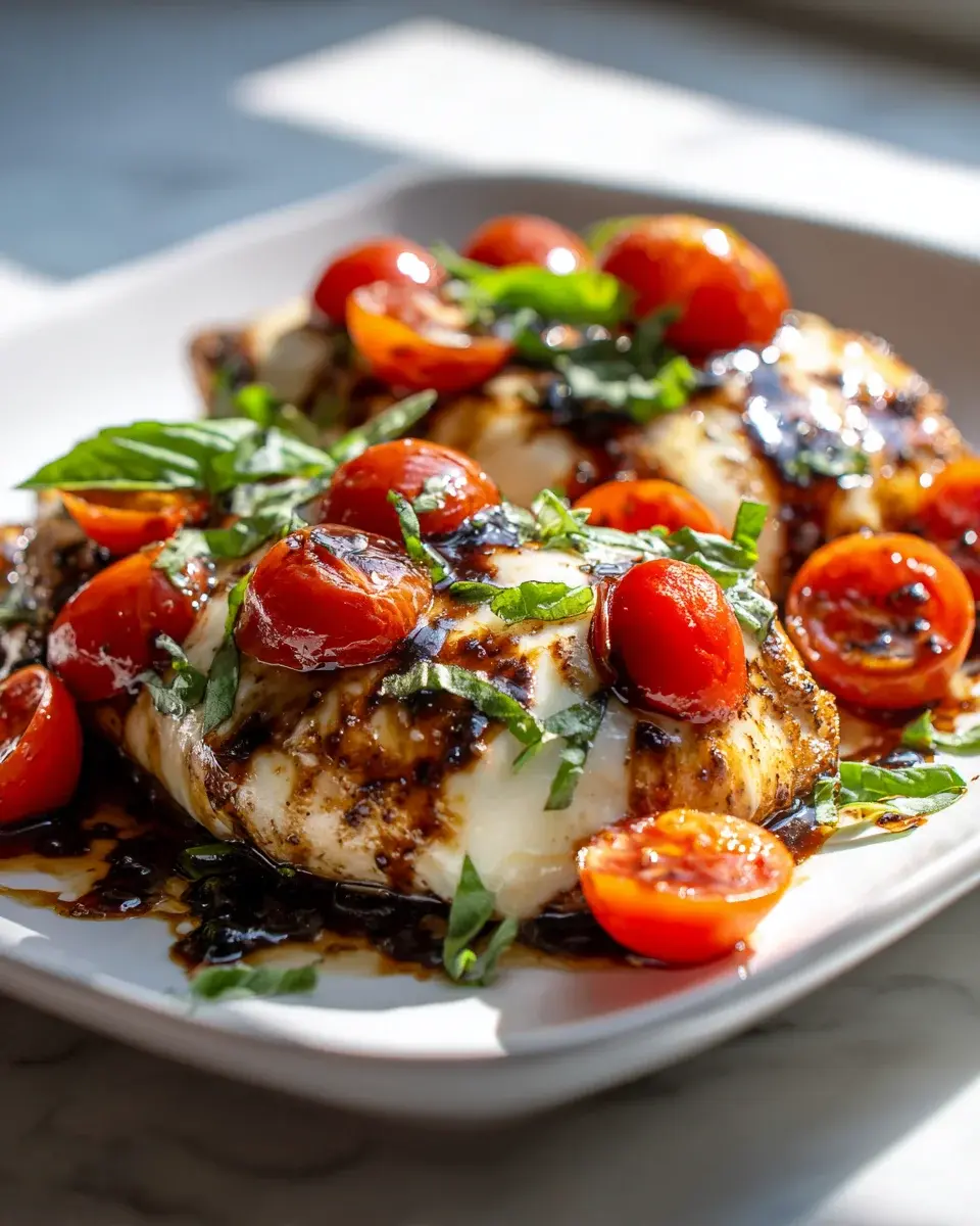 Balsamic Baked Chicken Breast With Mozzarella Cheese