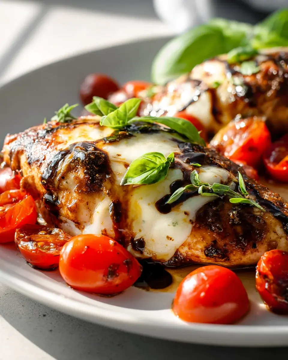 Balsamic Baked Chicken Breast With Mozzarella Cheese
