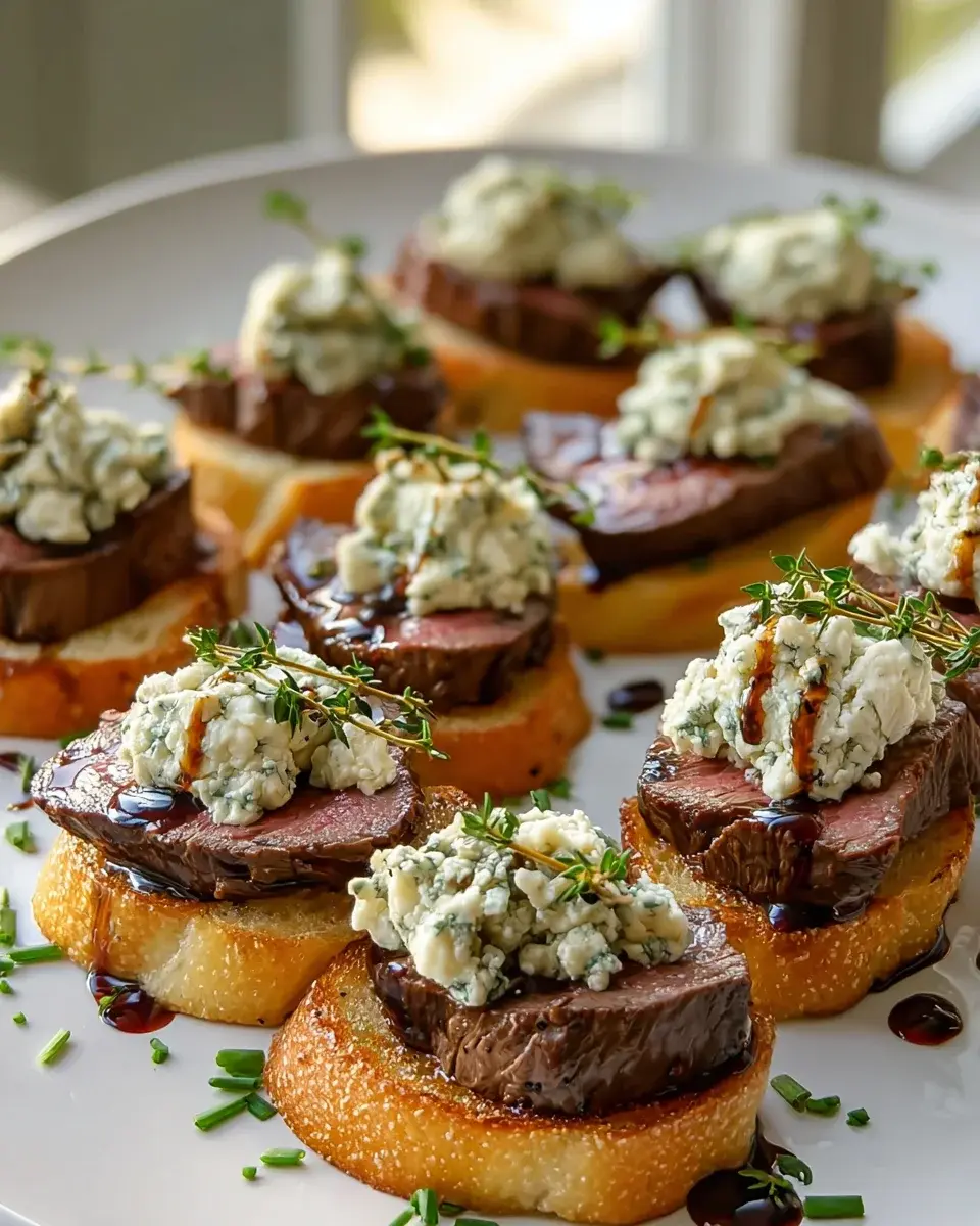 Beef Tenderloin Gorgonzola Crostini