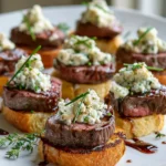 Beef Tenderloin Gorgonzola Crostini