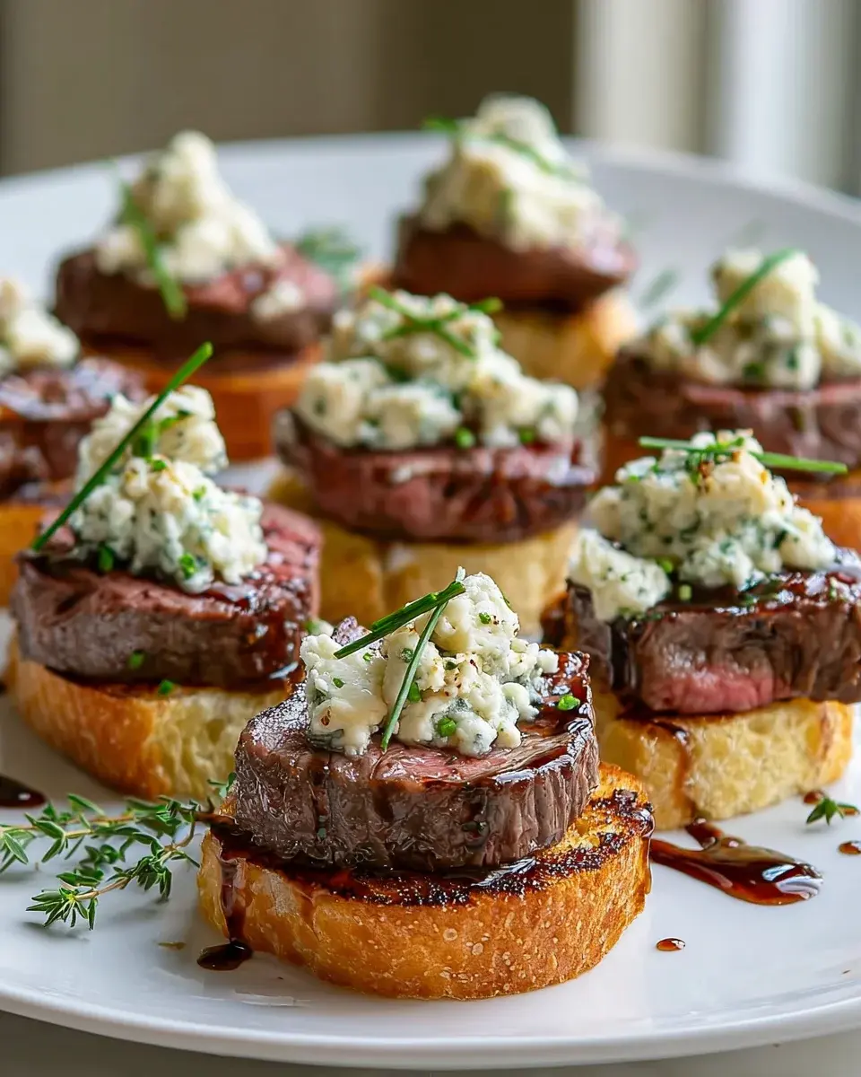 Beef Tenderloin Gorgonzola Crostini