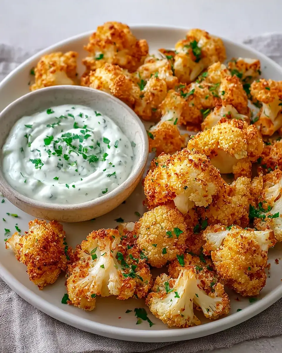 Blumenkohl Airfryer Kraeuterquark