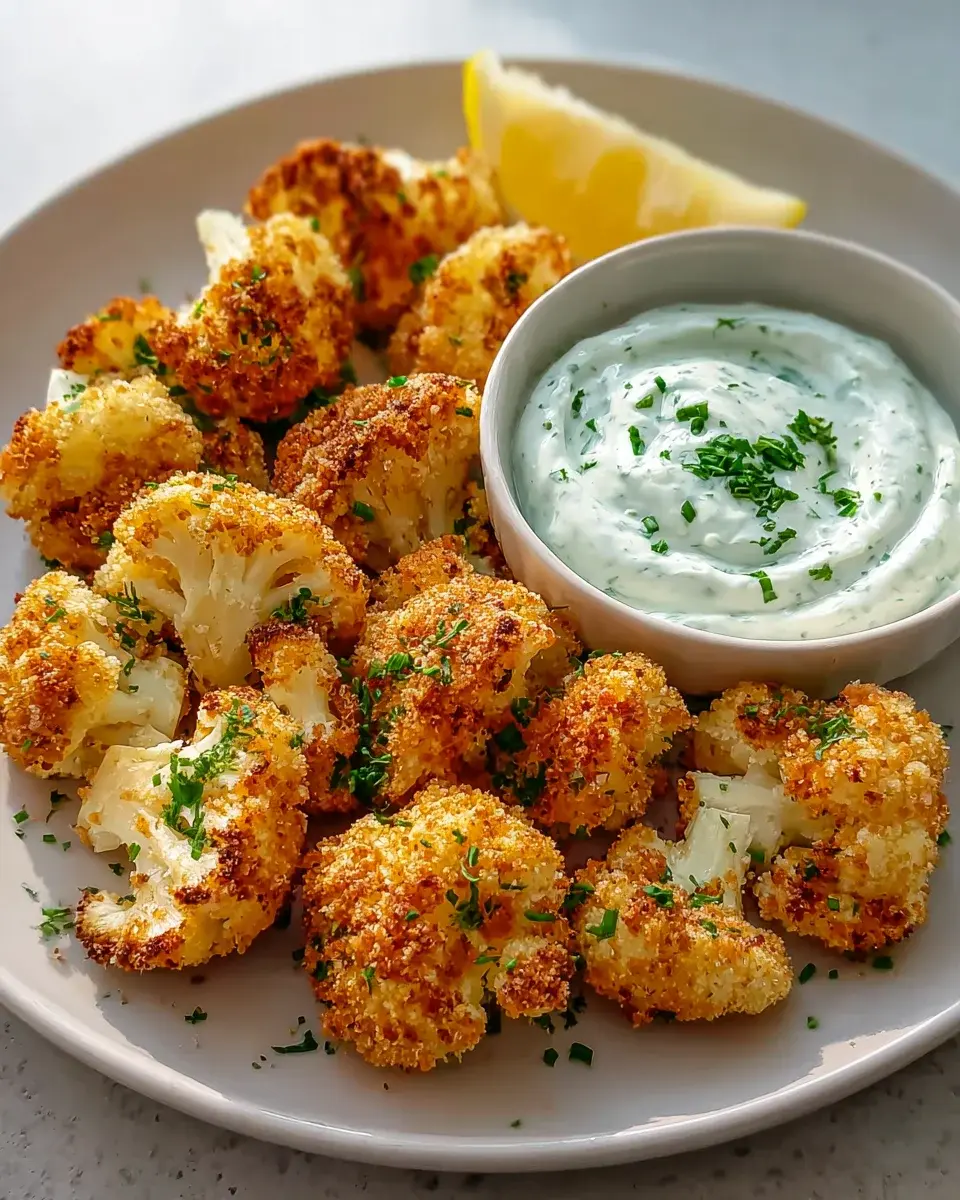 Blumenkohl Airfryer Kraeuterquark