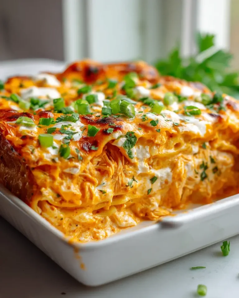 Buffalo Chicken Lasagne Bake: Scharf, cremig, unwiderstehlich!