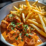 Butter Chicken Knoblauchsauce Pommes