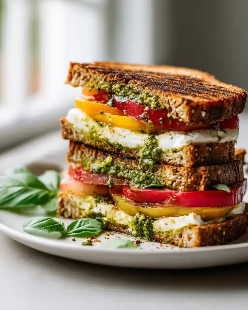 Caprese Pesto Club Sandwich: Dein unwiderstehlicher Genuss! – Snackerra