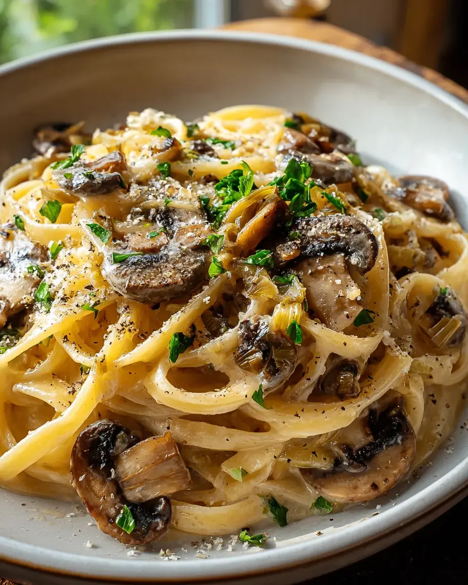 Caramelized Leek And Mushroom Gruyere Pasta