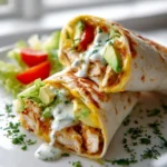 Cheesy Garlic Chicken Avocado Ranch Wraps