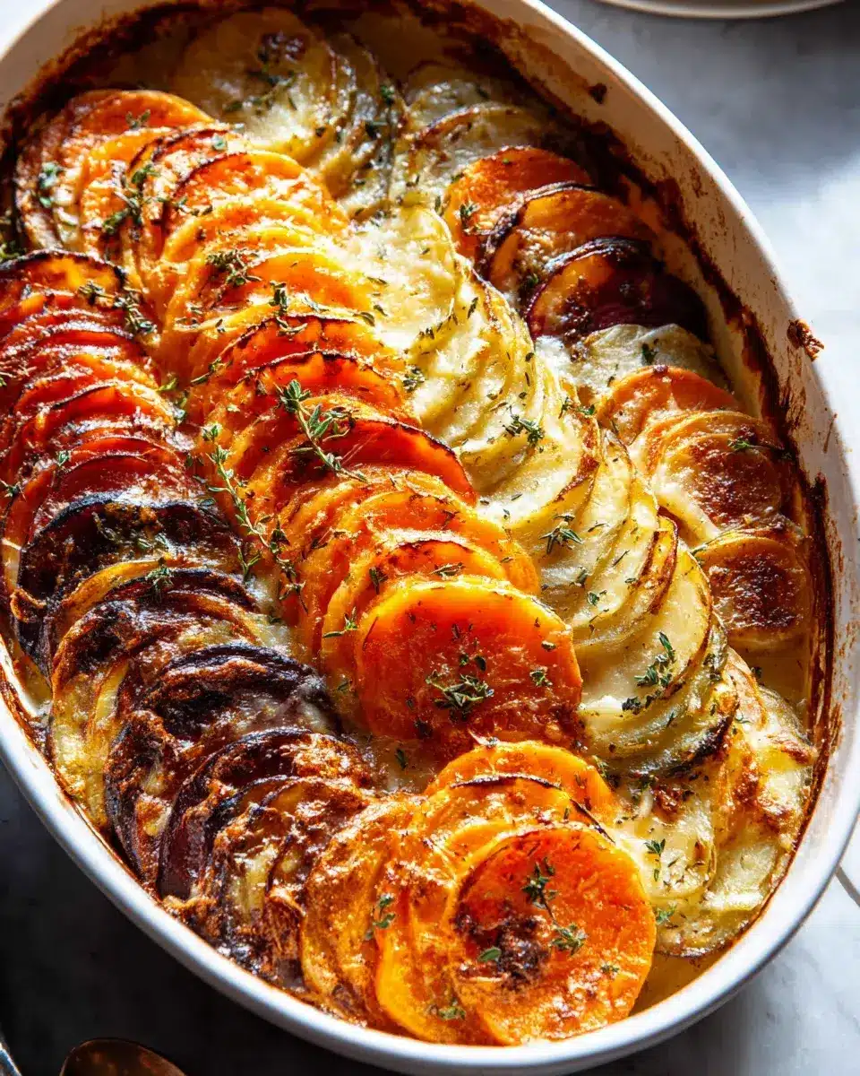 Cheesy Root Vegetable Gratin