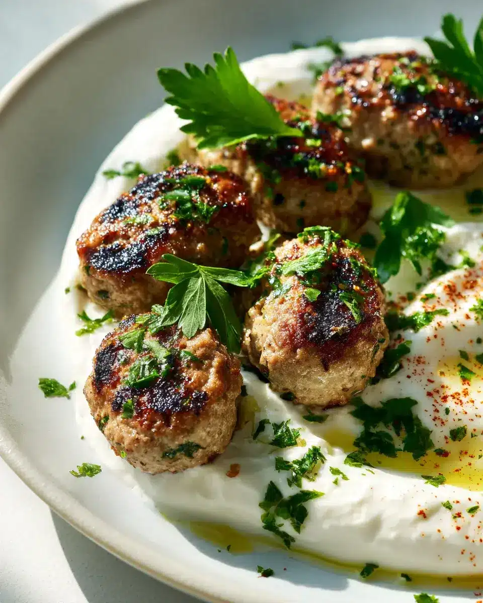 Chicken Kofta Garlic Yogurt Sauce Recipe