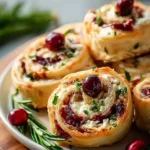 Christmas Cranberry Feta Pinwheels Party Appetizer