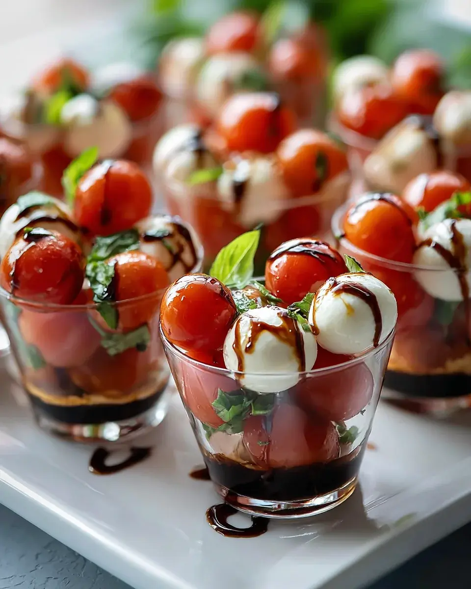 Christmas Mini Caprese Salad Cups