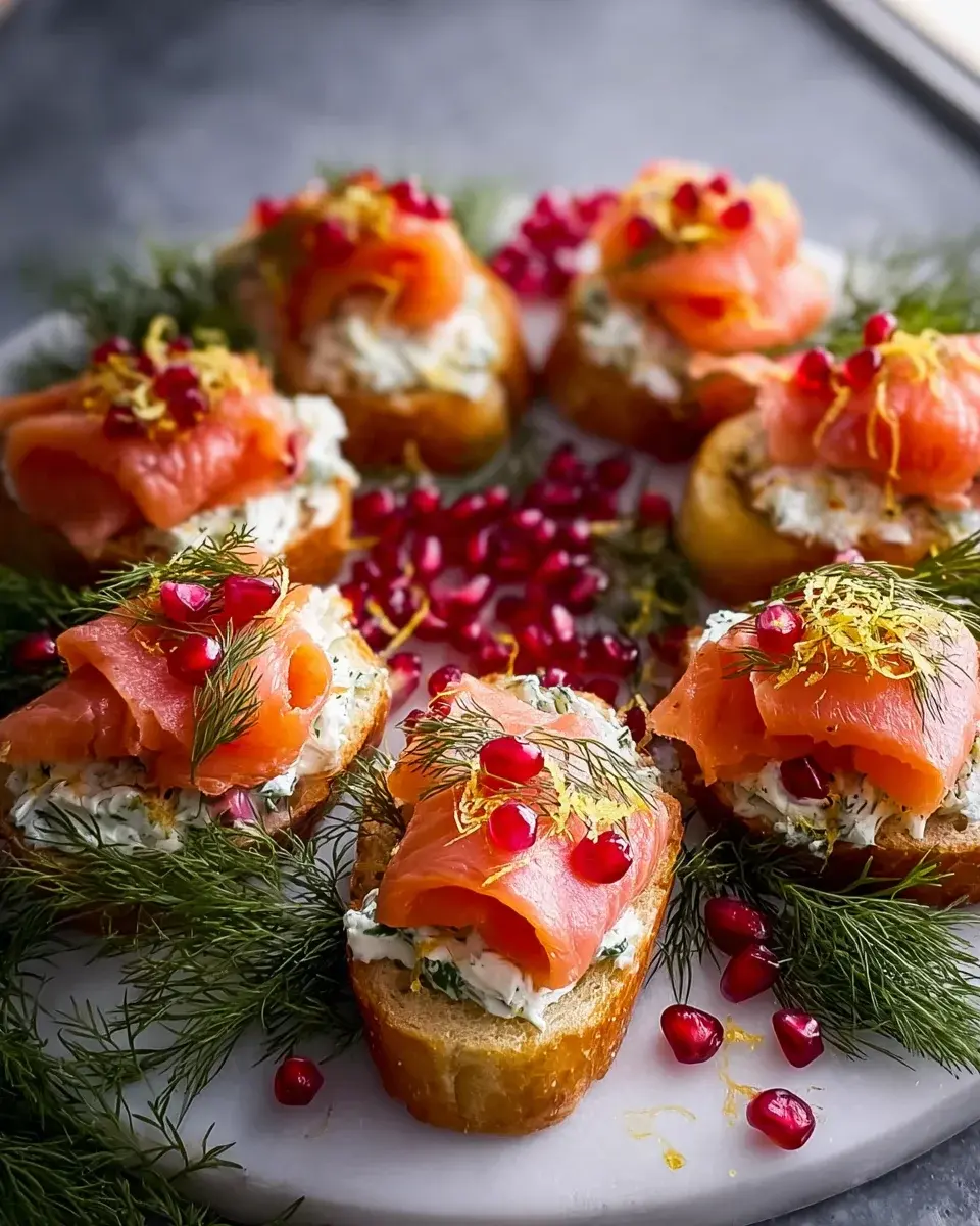 Christmas Salmon Bruschetta Wreath