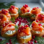 Christmas Salmon Bruschetta Wreath