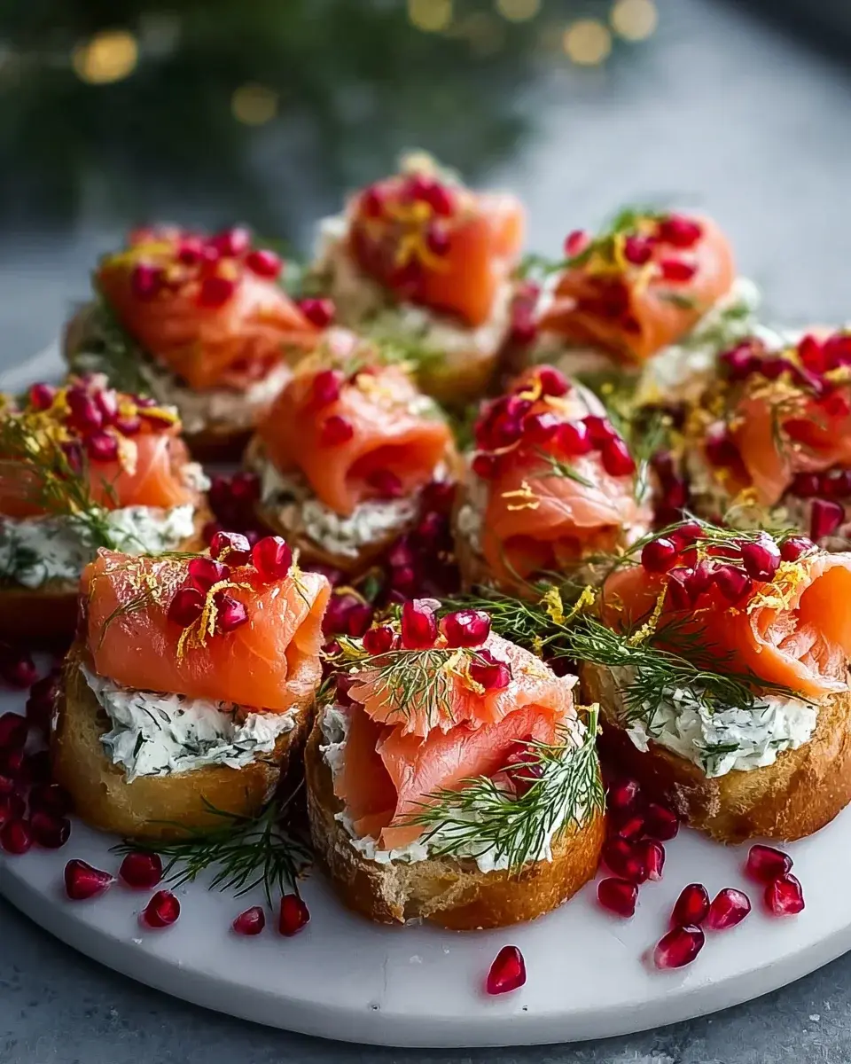 Christmas Salmon Bruschetta Wreath Rezept