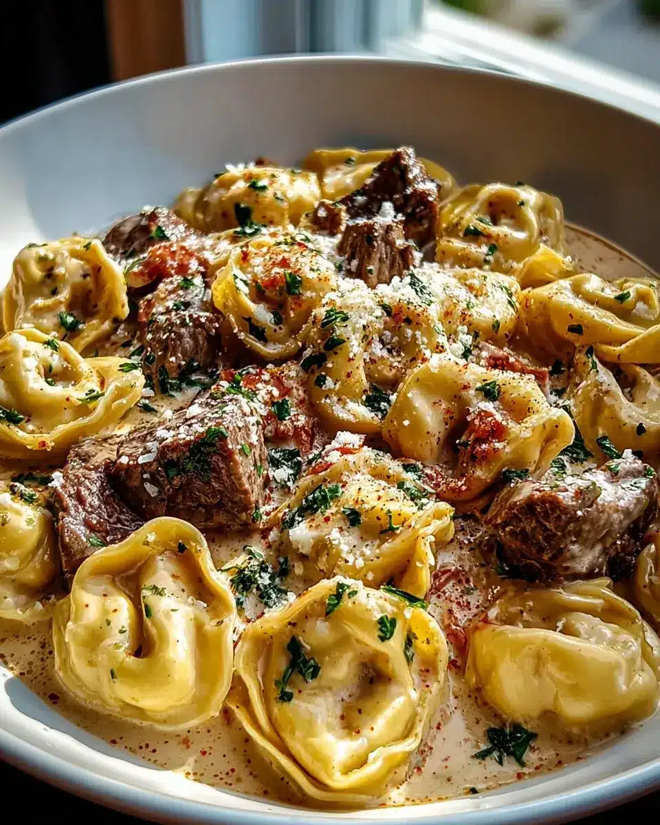 Cracked Garlic Steak Tortellini In Creamhouse Sauce