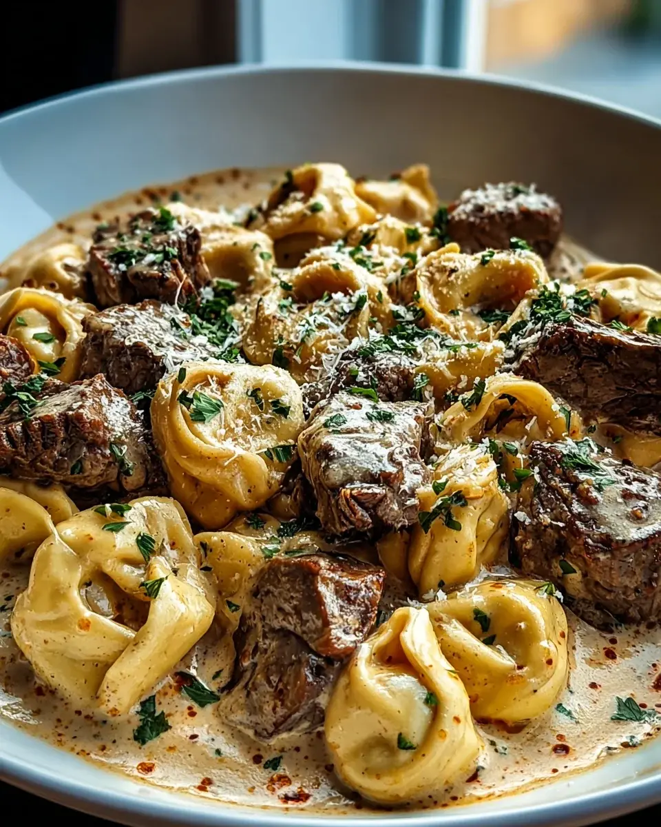 Cracked Garlic Steak Tortellini In Creamhouse Sauce
