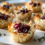 Cranberry Brie Thyme Phyllo Cups