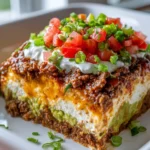 Cream Cheese Taco Dip Layered Casserole