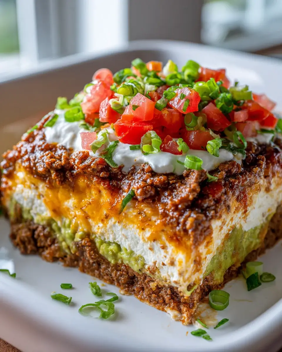 Cream Cheese Taco Dip Layered Casserole