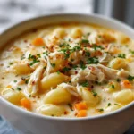 Creamy Chicken Macaroni Cheese Soup