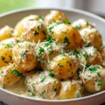 Creamy Garlic Sauce Baby Potatoes