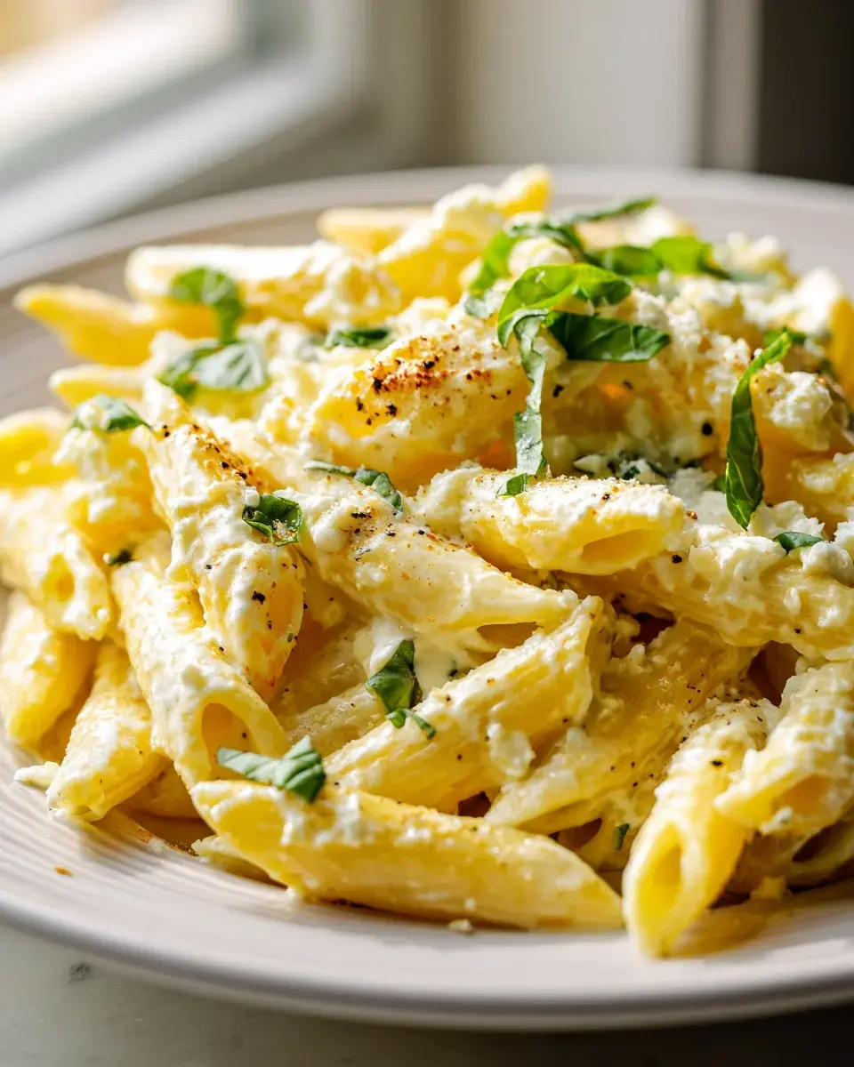 Creamy Lemon Feta Pasta Rezept