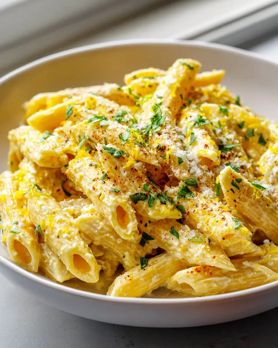 Creamy Lemon Feta Pasta Rezept