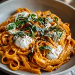 Creamy Red Pepper Pasta Burrata