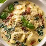 Creamy Tuscan Ravioli Soup