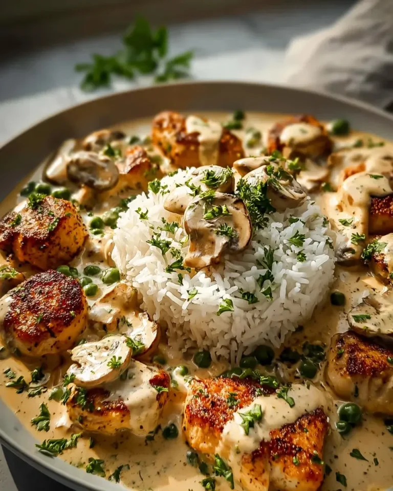 Cremiges Hähnchen mit Reis Rezept – Ein Genuss für Feinschmecker! – Snackerra