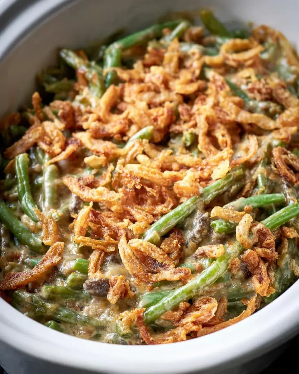 Easy Crock Pot Green Bean Casserole Recipe