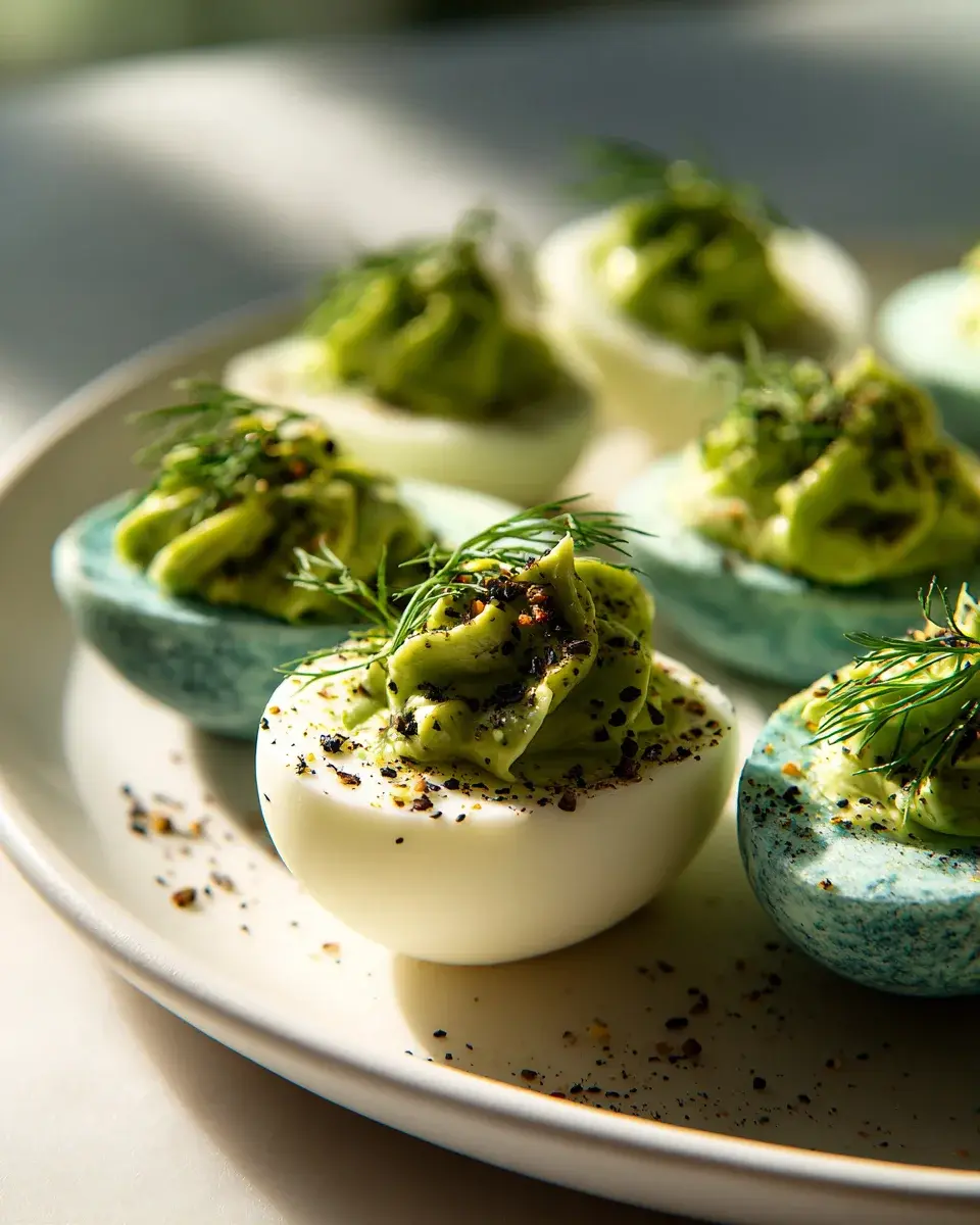 Eerily Elegant Swamp Eggs Halloween Deviled Eggs