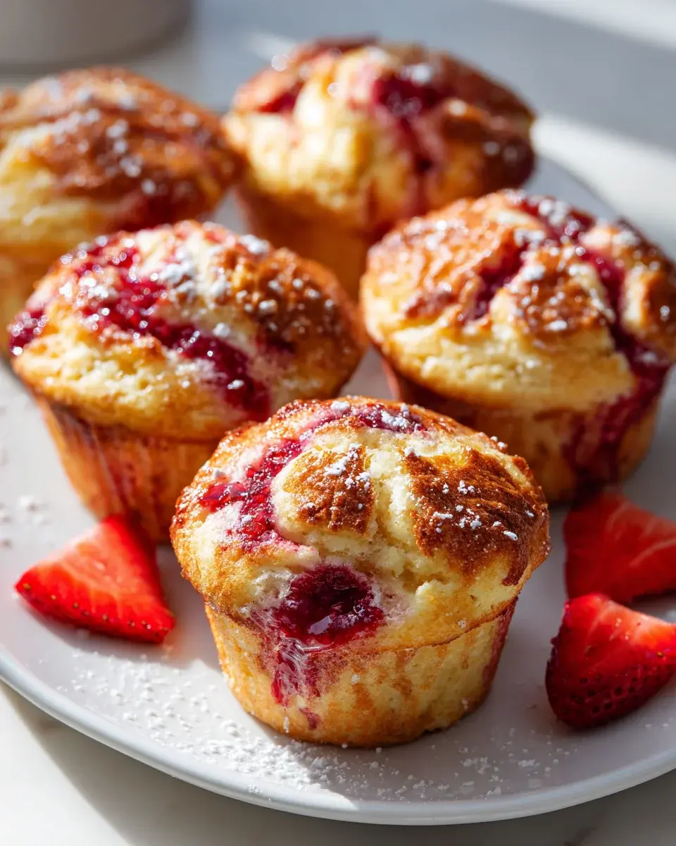 Erdbeermarmeladen Strudel Joghurt Muffins
