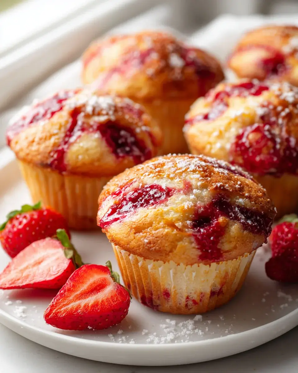 Erdbeermarmeladen Strudel Joghurt Muffins