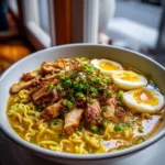 Feuriges Chicken Ramen Cremiger Knoblauchsose