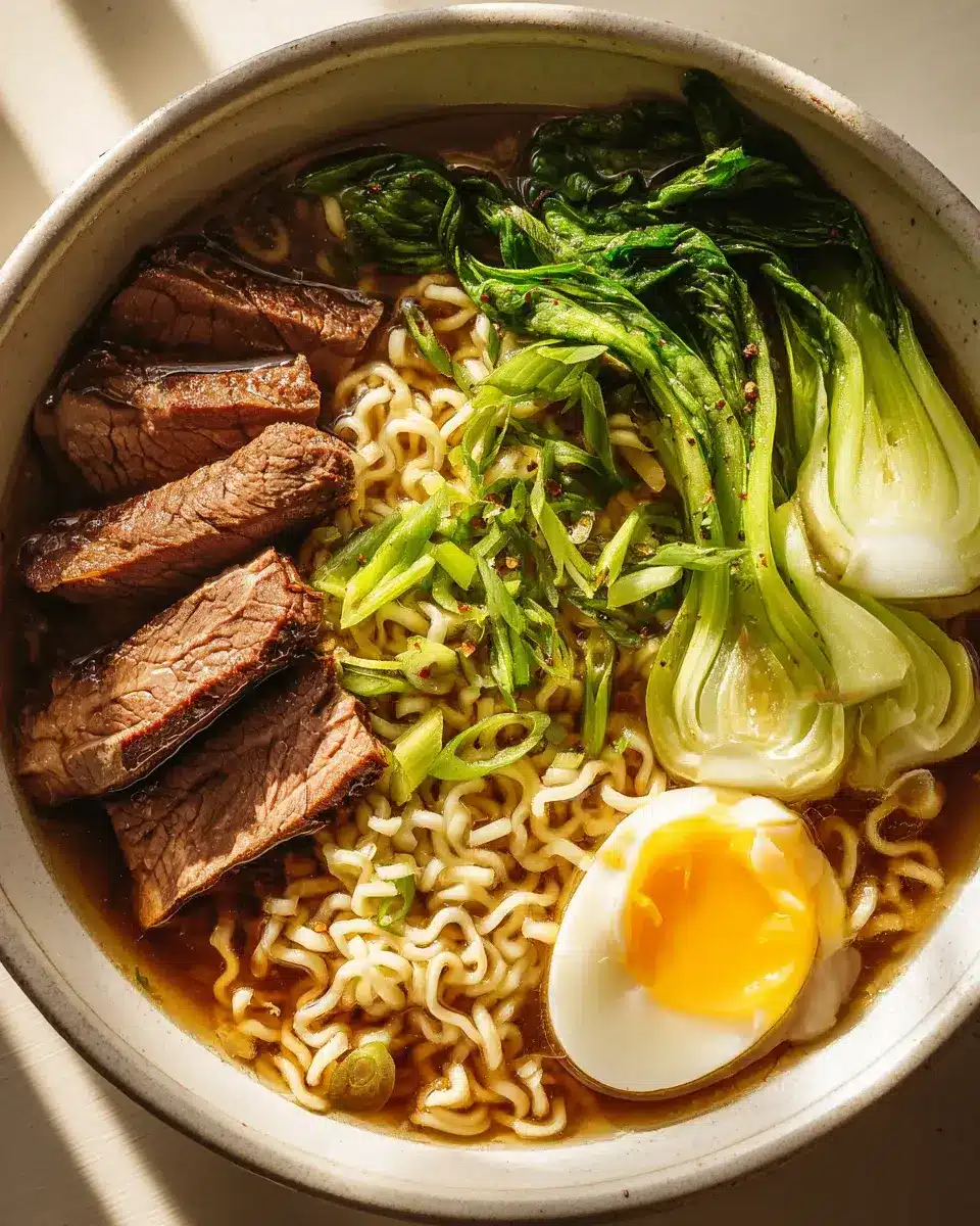 Flank Steak Ramen Noodle Bowls