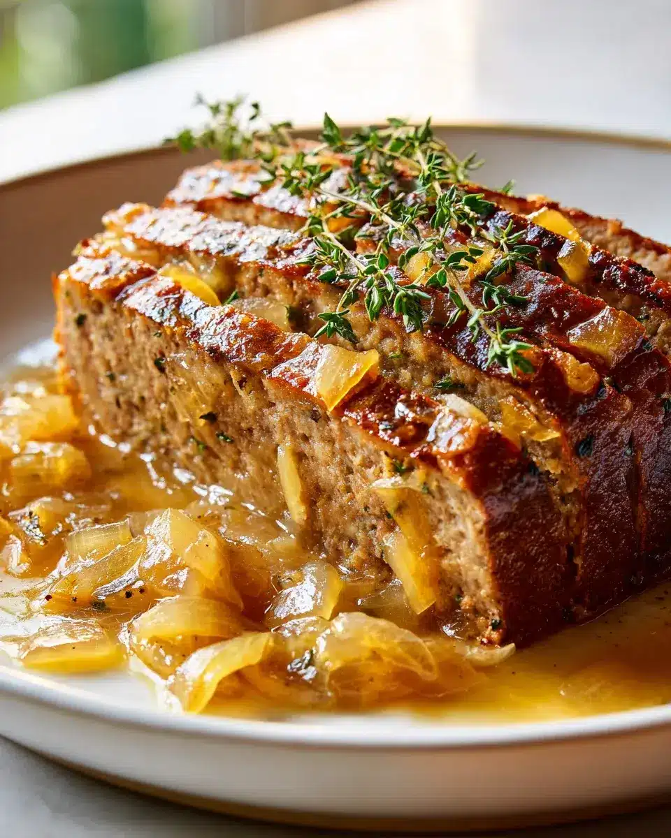 Französischer Zwiebelhackbraten