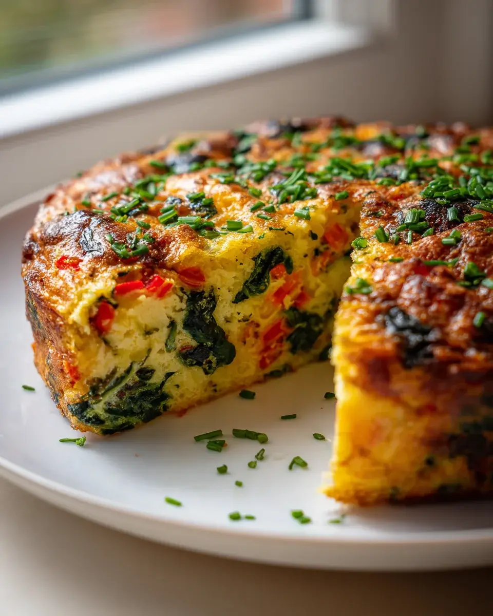 Frühstücks Gemüse Kuchen Mit Ei Und Kräutern