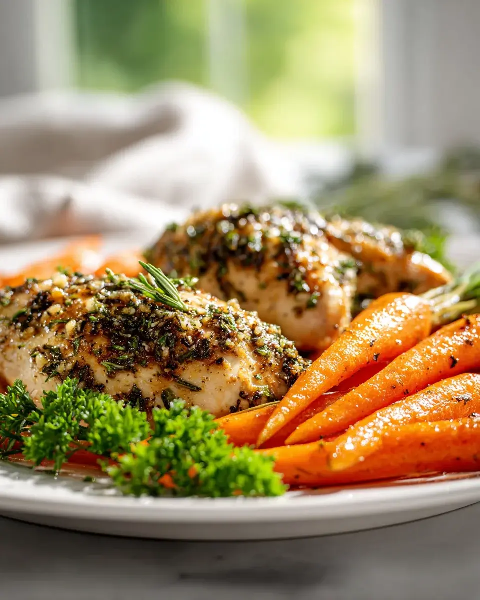 Garlic Herb Chicken Carrot Plate