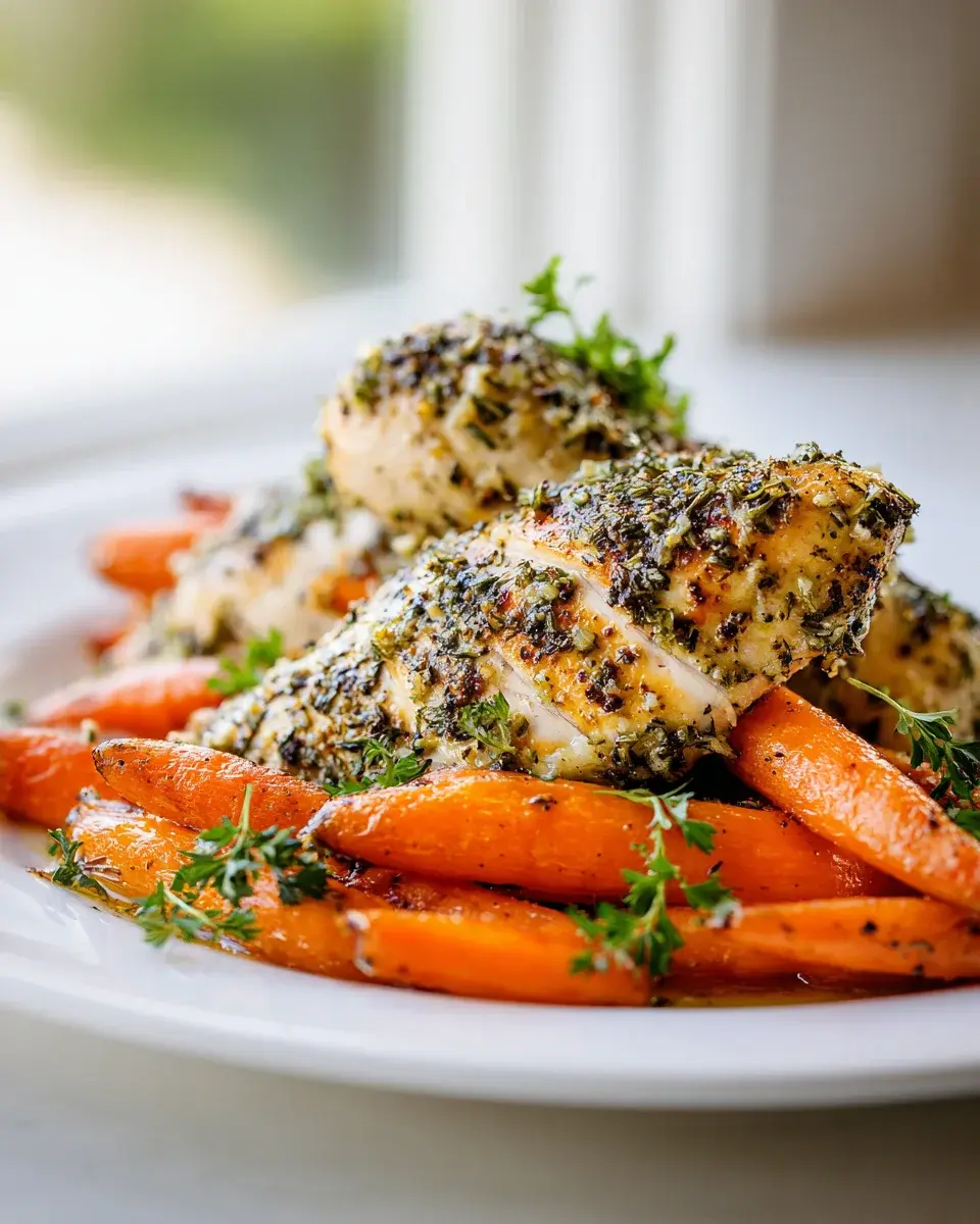 Garlic Herb Chicken Carrot Plate