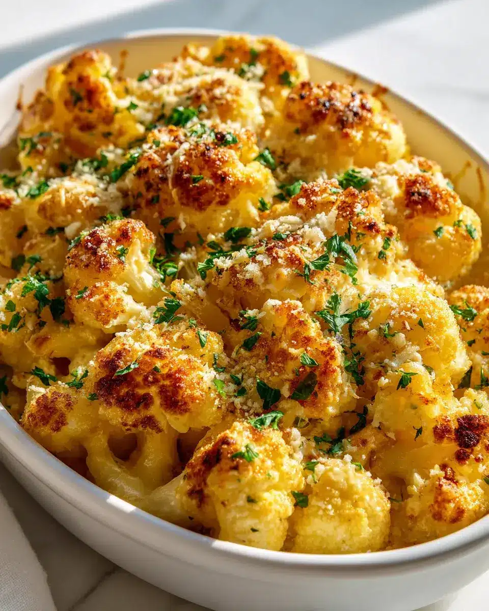 Garlic Parmesan Blumenkohl Auflauf