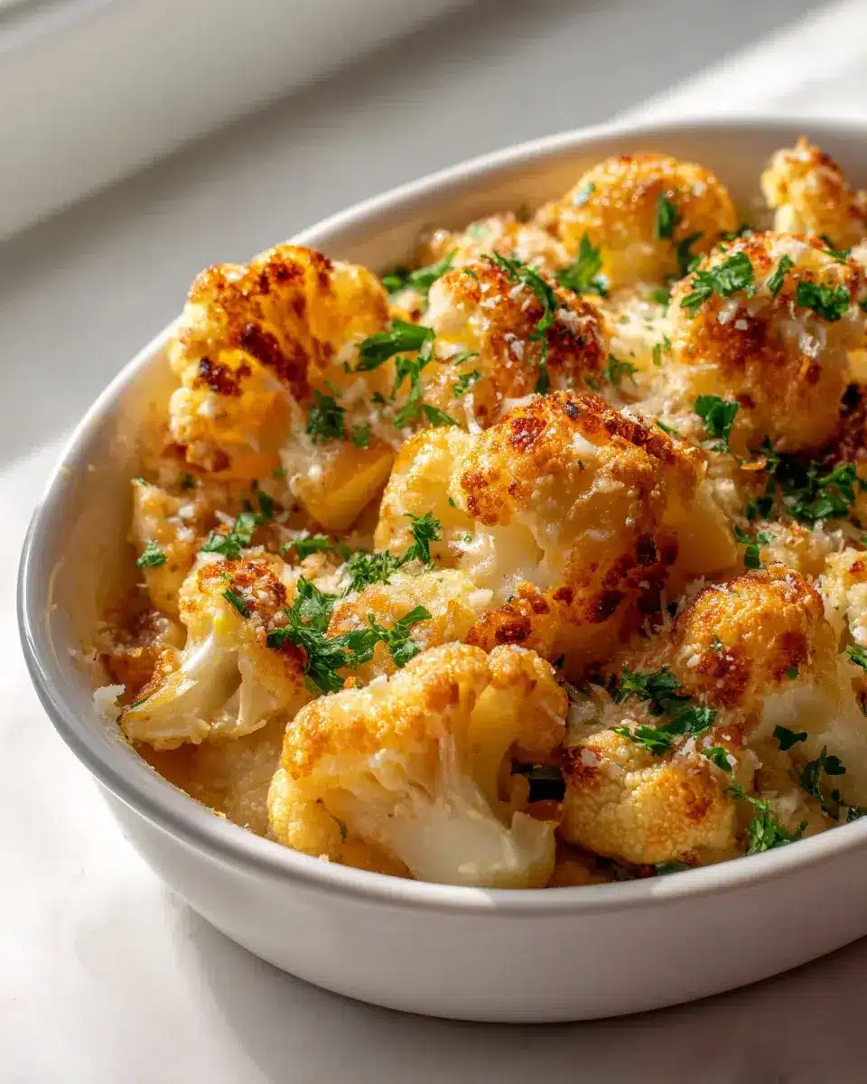 Garlic Parmesan Blumenkohl Auflauf