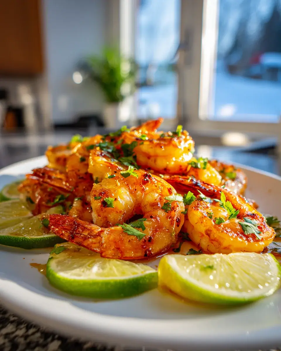 Gegrillte Garnelen Chili Limetten Marinade