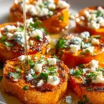 Gerystete Syykartoffel Runden mit Honig Feta